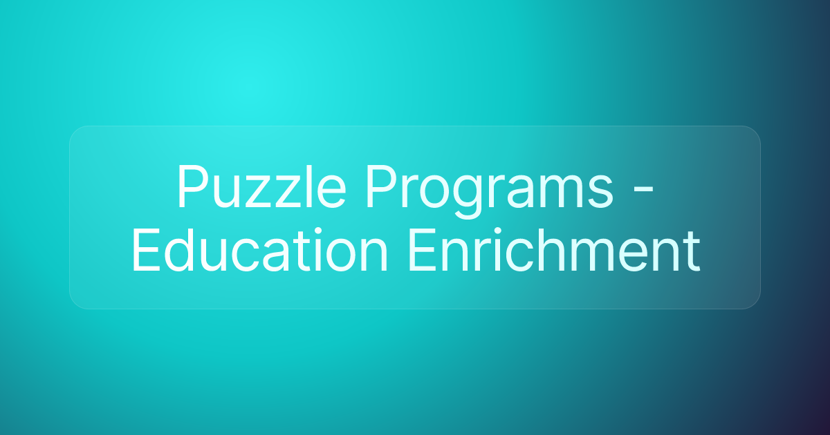 Puzzle Programs - Education Enrichment