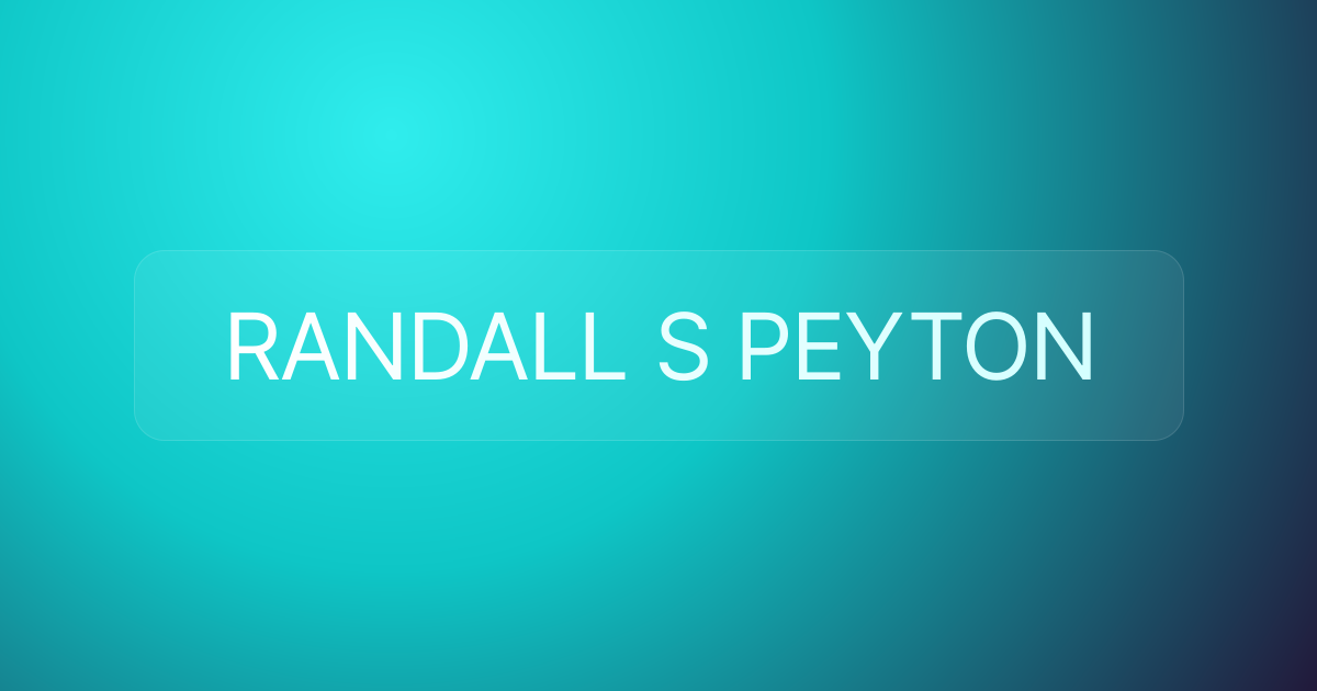 RANDALL S PEYTON