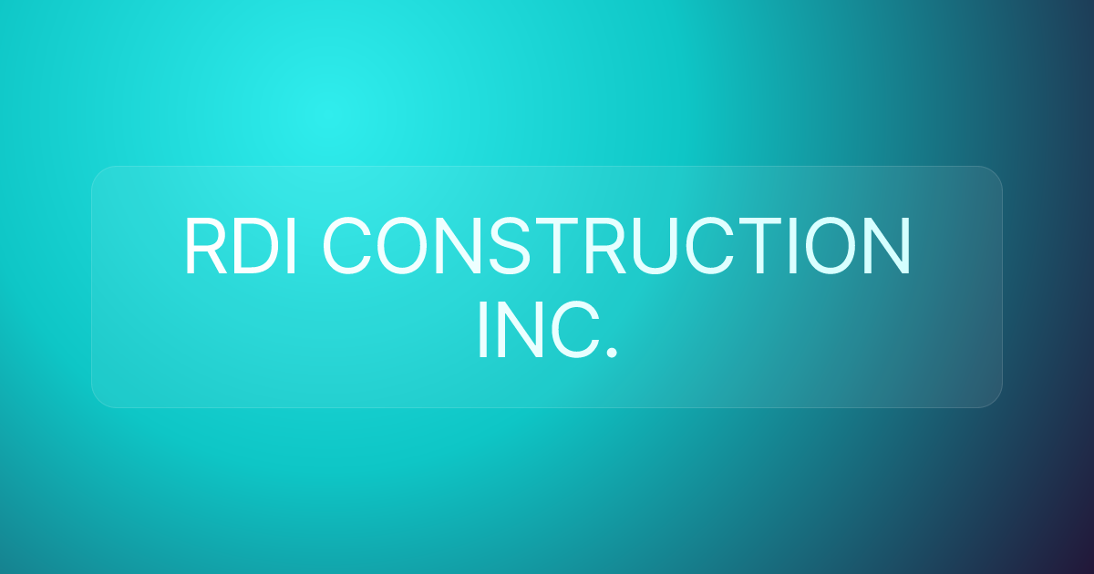 RDI CONSTRUCTION INC.