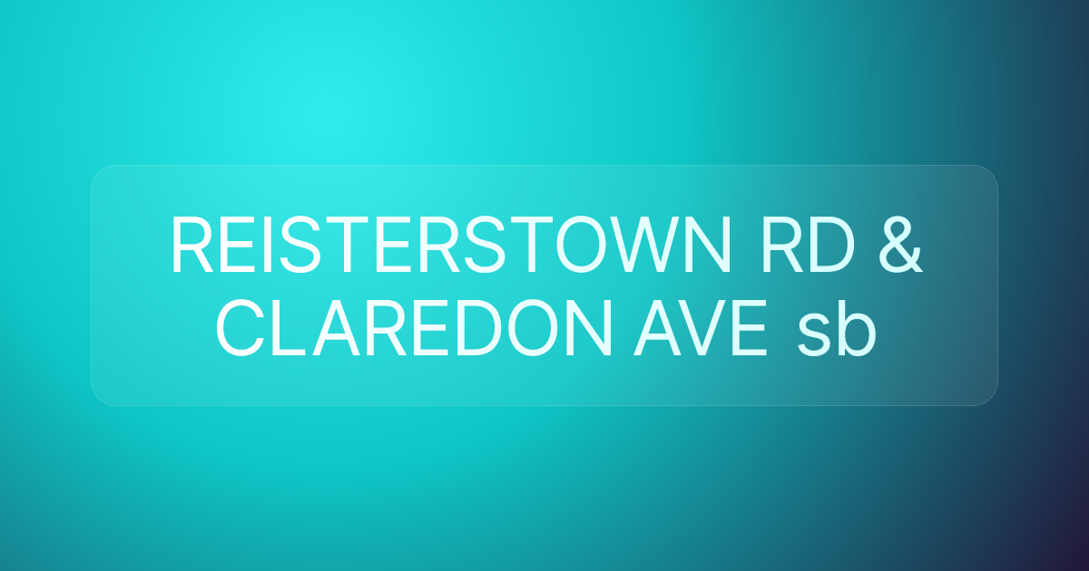 REISTERSTOWN RD & CLAREDON AVE sb