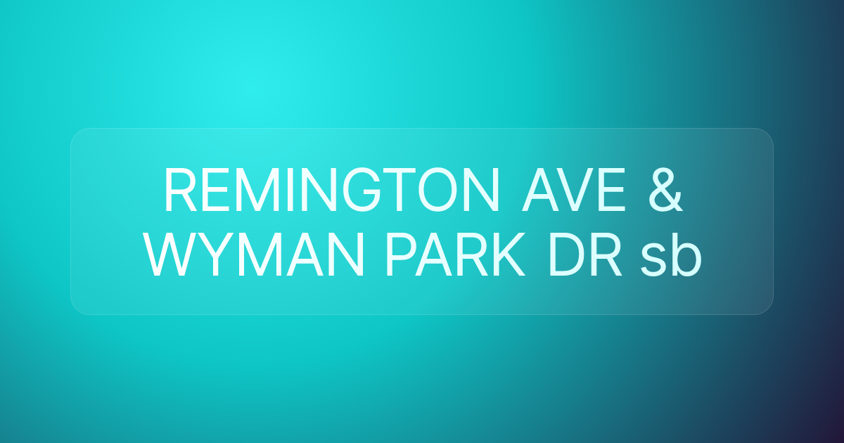 REMINGTON AVE & WYMAN PARK DR sb