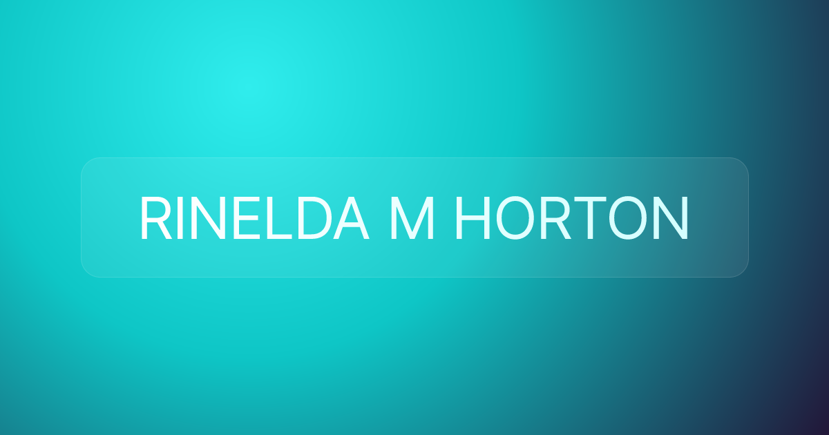 RINELDA M HORTON