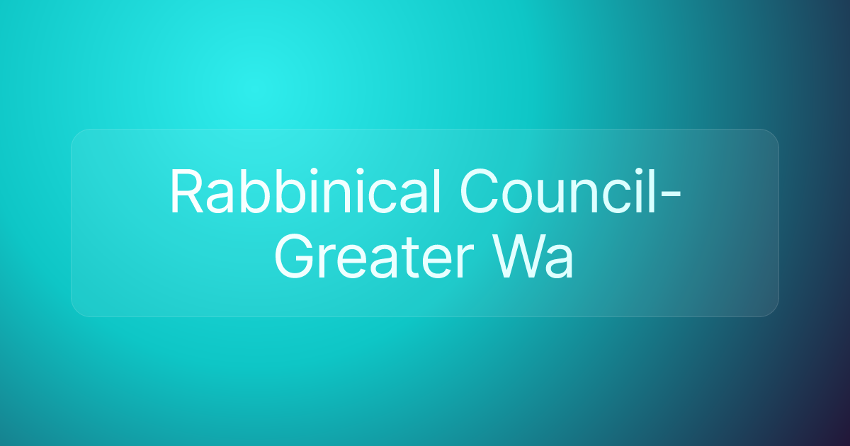 Rabbinical Council-Greater Wa