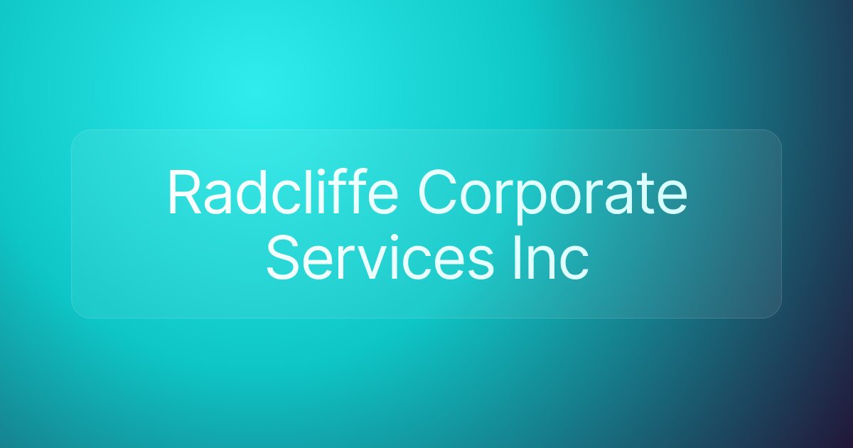 Radcliffe Corporate Services Inc