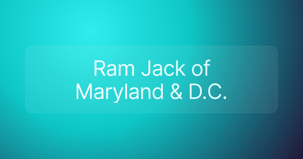 Ram Jack of Maryland & D.C.