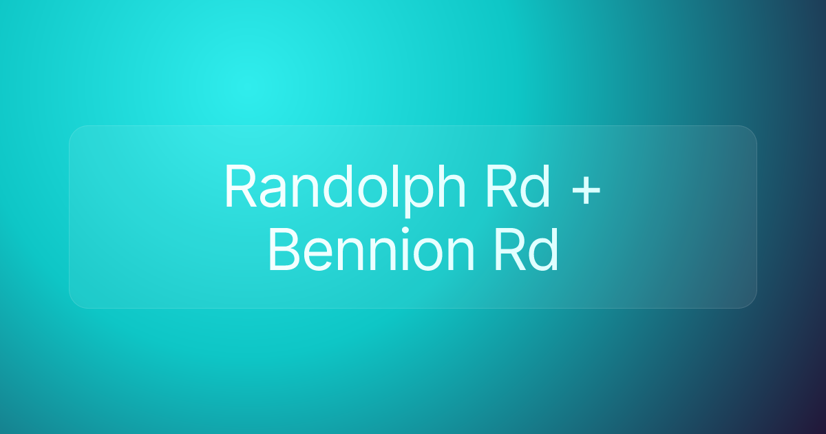 Randolph Rd + Bennion Rd