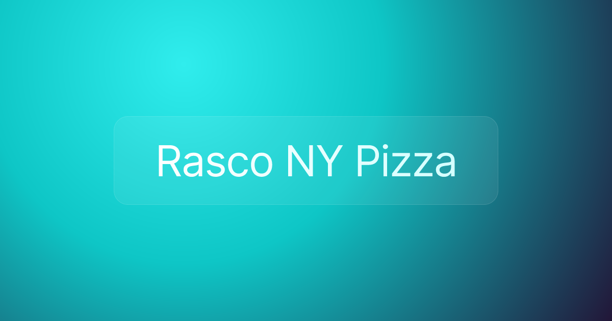 Rasco NY Pizza