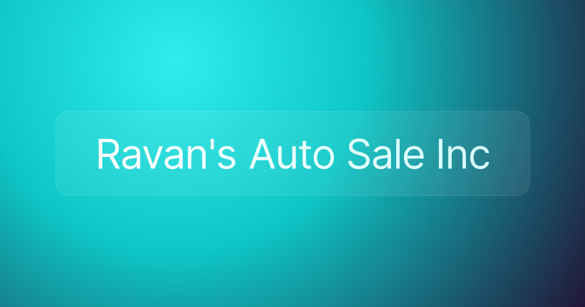 Ravan's Auto Sale Inc