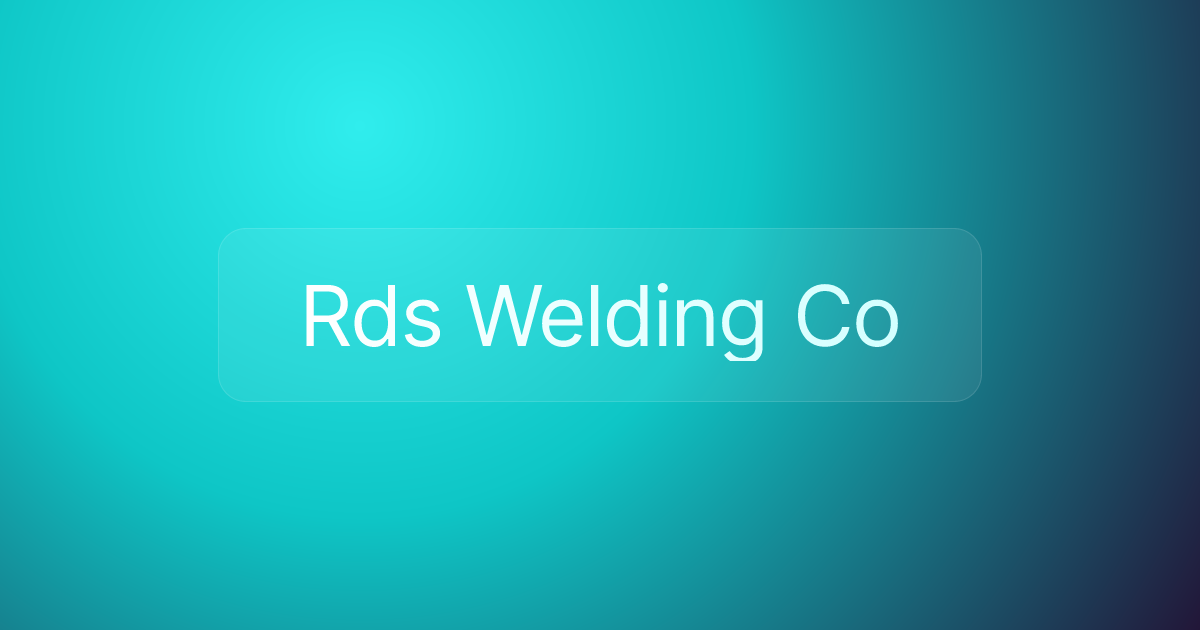 Rds Welding Co