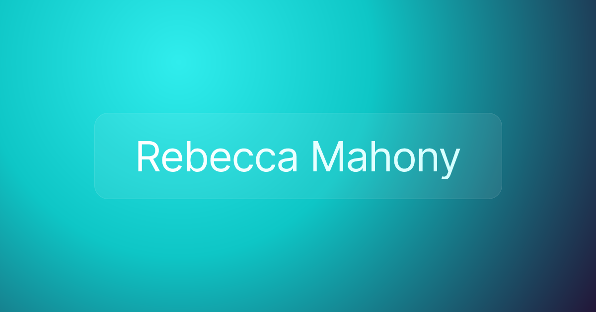 Rebecca Mahony