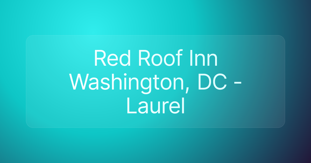 Red Roof Inn Washington, DC - Laurel