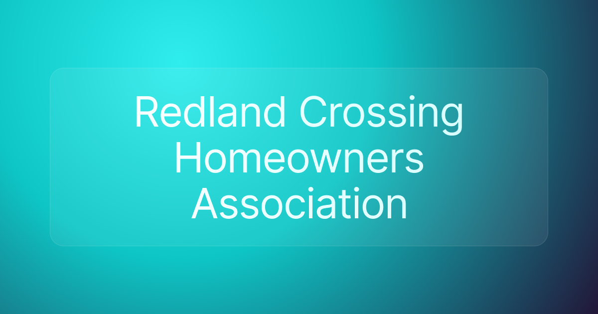 Redland Crossing Homeowners Association