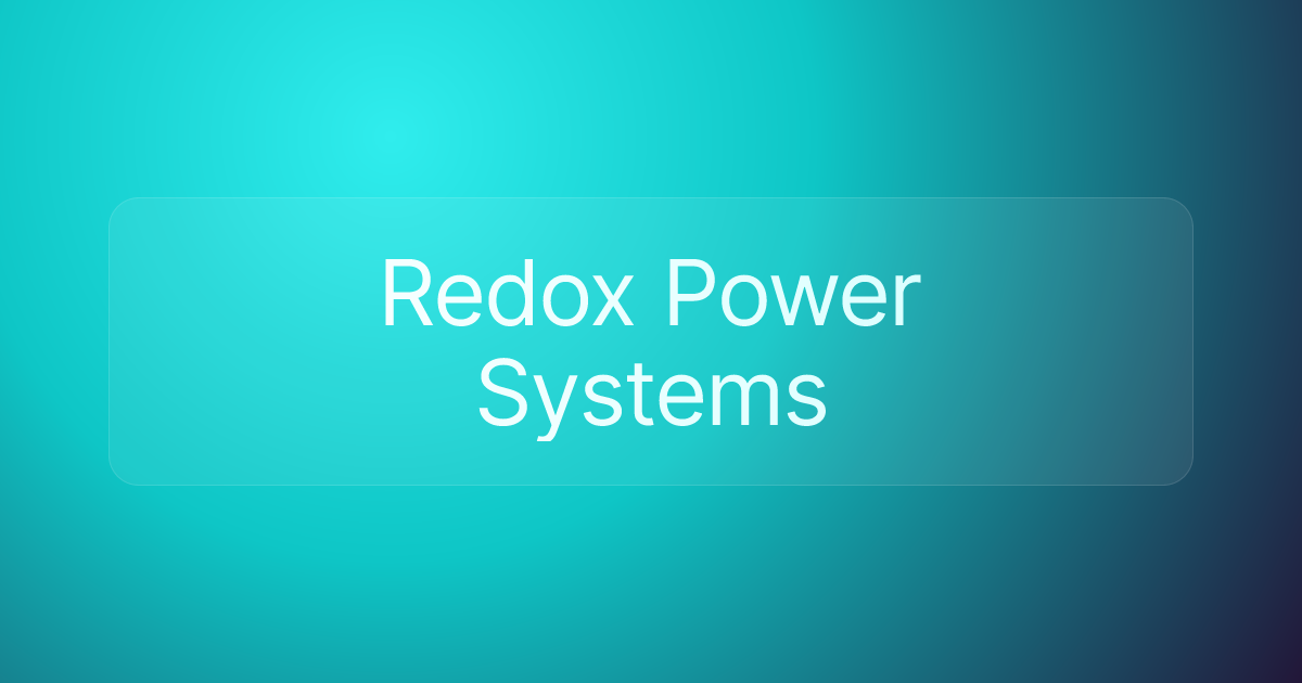 Redox Power Systems