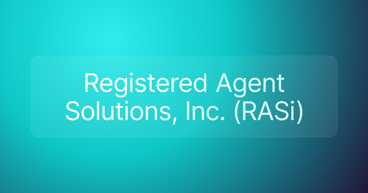 Registered Agent Solutions, Inc. (RASi)