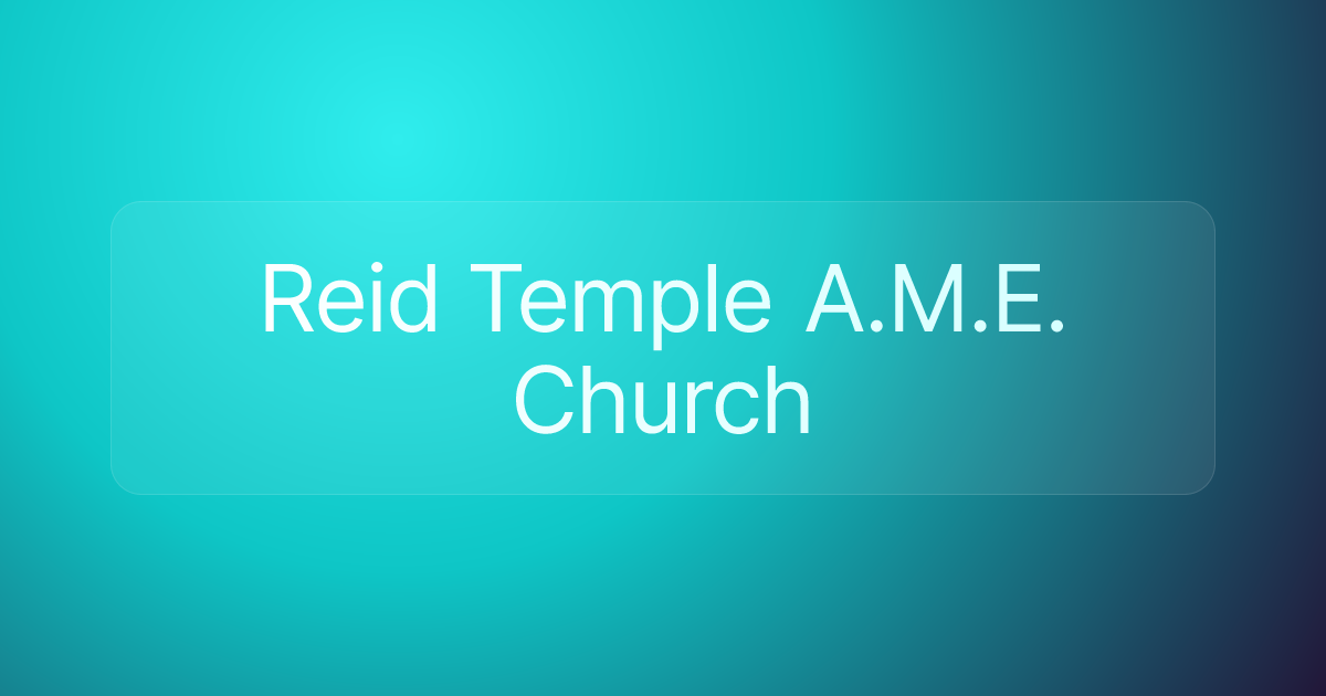 Reid Temple A.M.E. Church