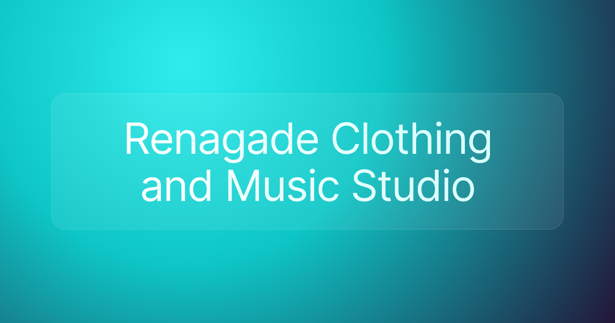 Renagade Clothing and Music Studio