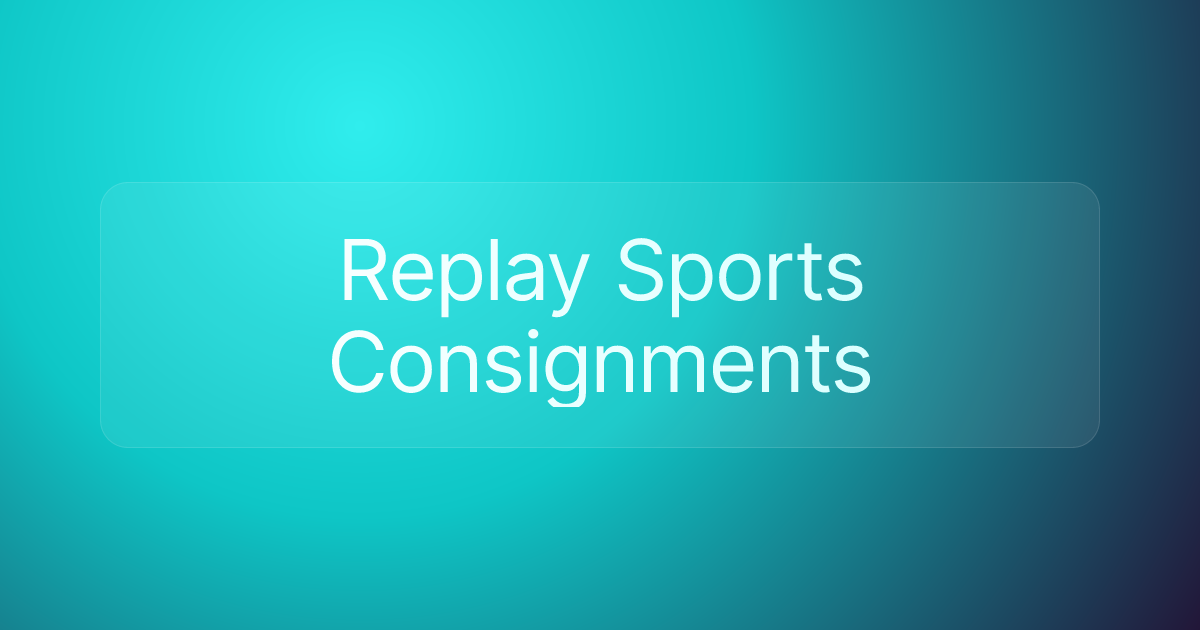 Replay Sports Consignments
