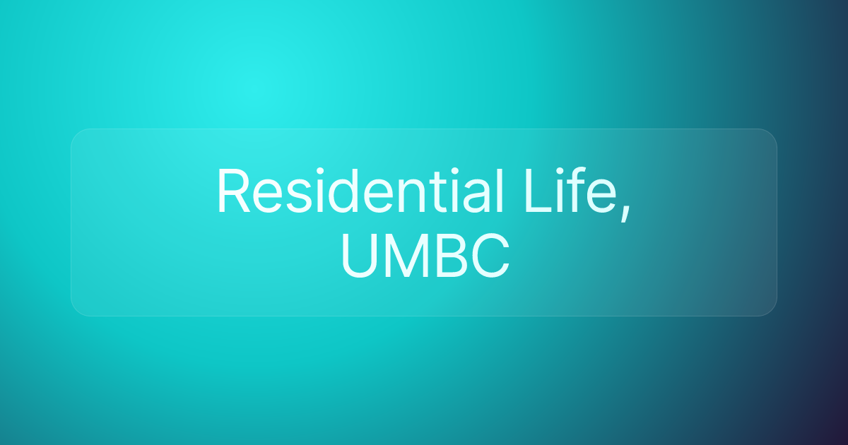 Residential Life, UMBC