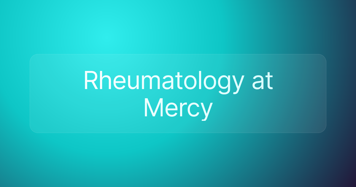 Rheumatology at Mercy