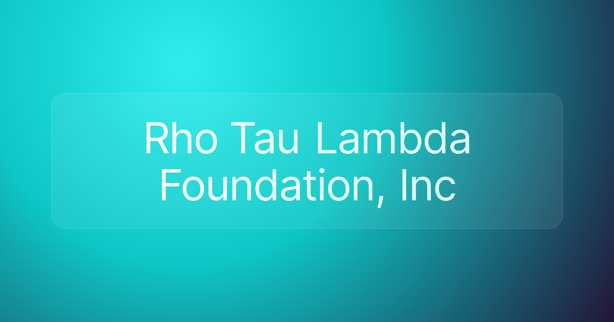 Rho Tau Lambda Foundation, Inc