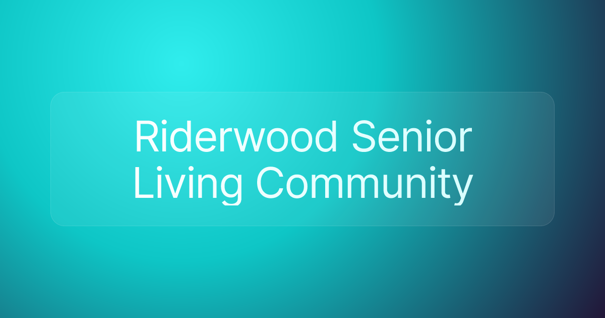 Riderwood Senior Living Community