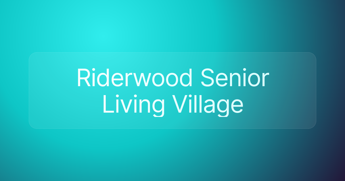 Riderwood Senior Living Village
