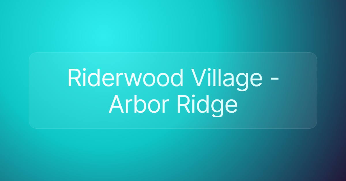 Riderwood Village - Arbor Ridge