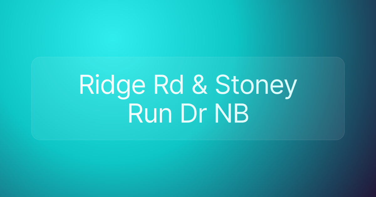 Ridge Rd & Stoney Run Dr NB