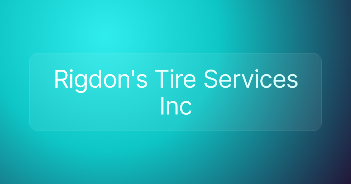 Rigdon's Tire Services Inc