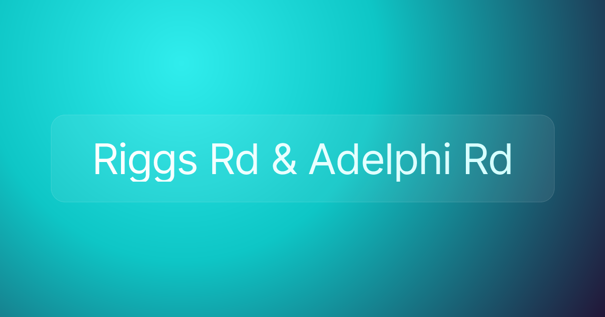 Riggs Rd & Adelphi Rd