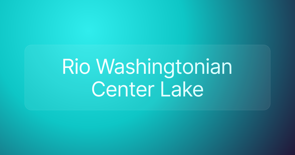 Rio Washingtonian Center Lake