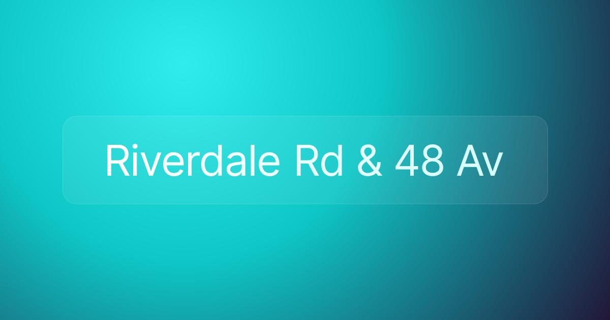 Riverdale Rd & 48 Av