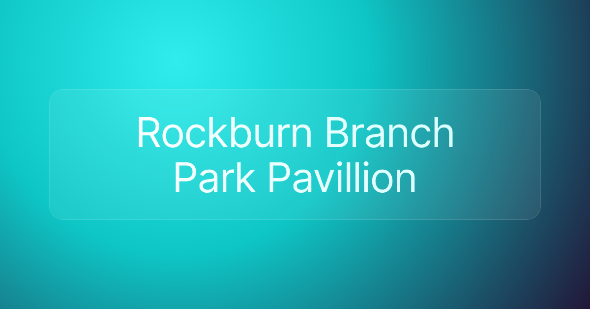 Rockburn Branch Park Pavillion
