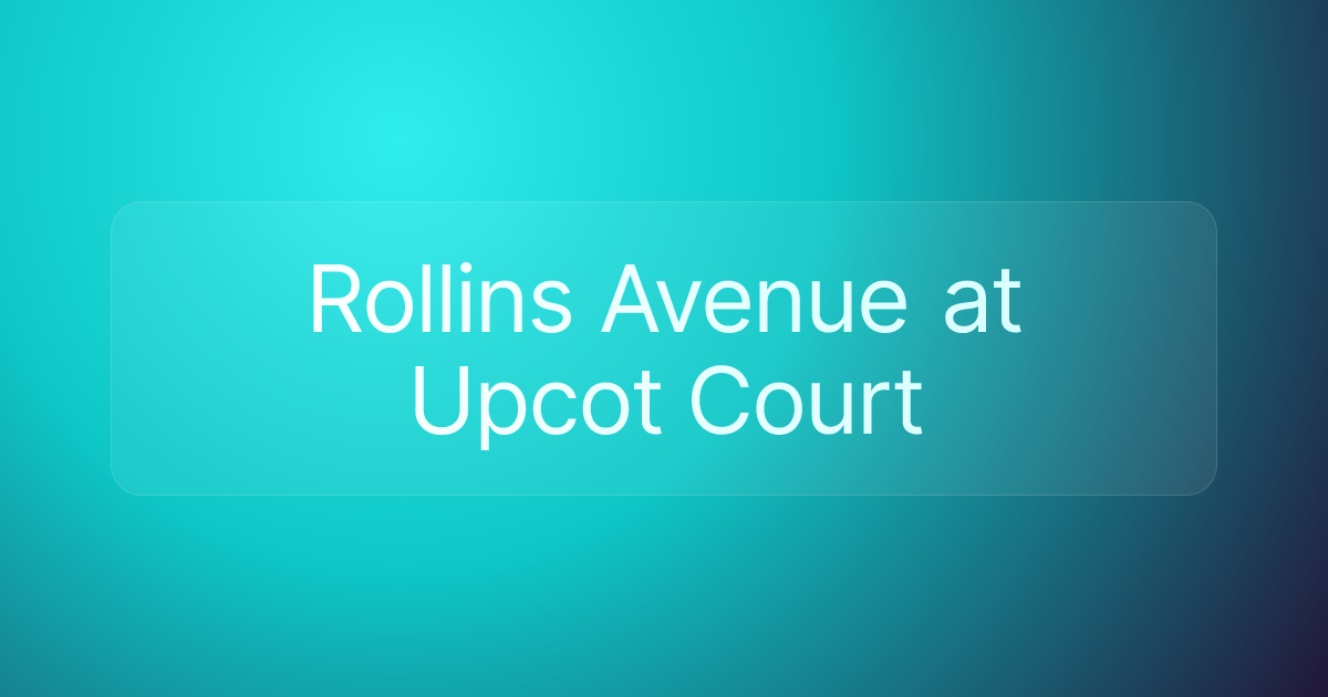 Rollins Avenue at Upcot Court