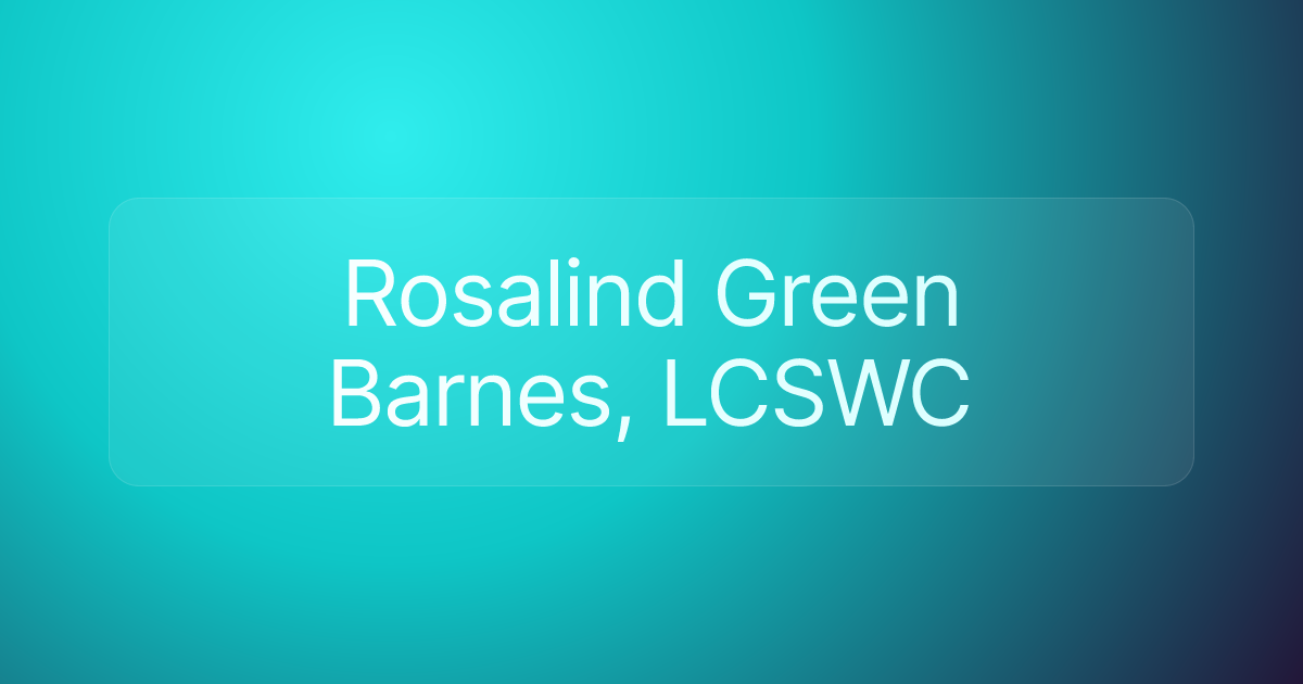 Rosalind Green Barnes, LCSWC