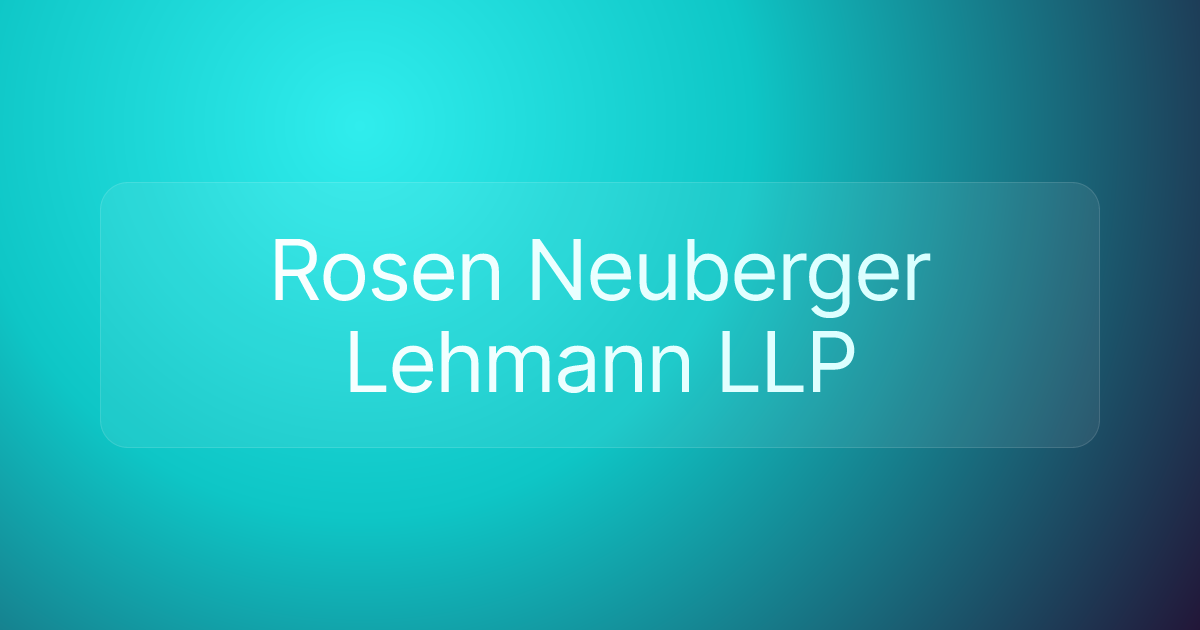 Rosen Neuberger Lehmann LLP