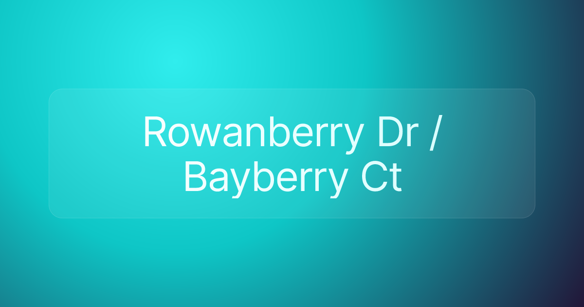 Rowanberry Dr / Bayberry Ct