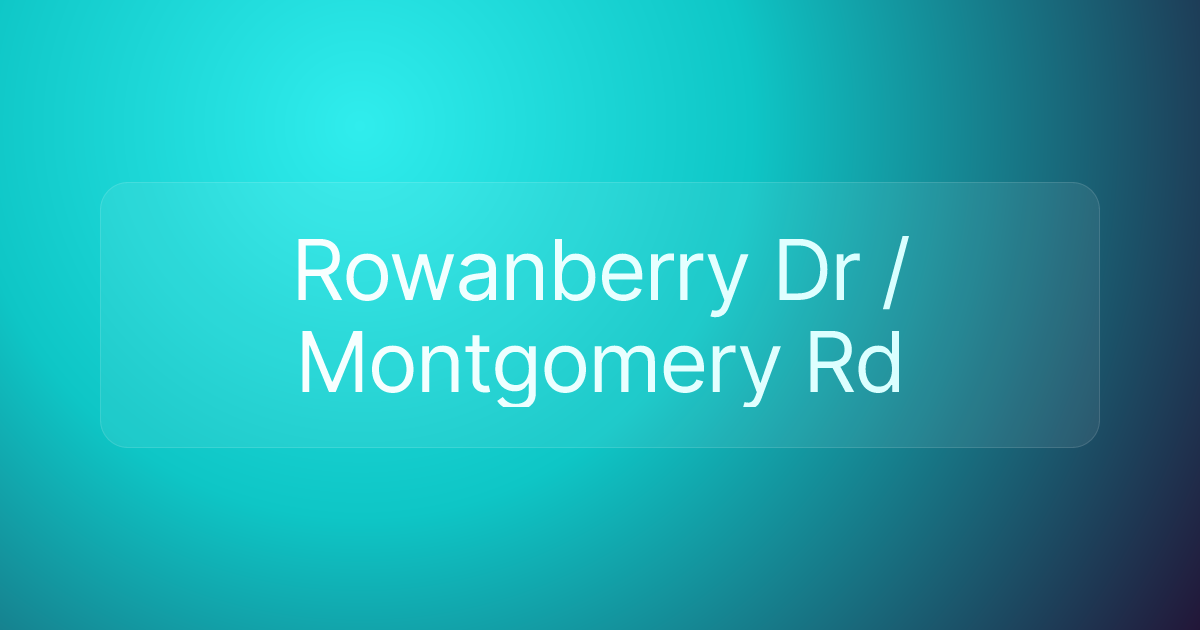 Rowanberry Dr / Montgomery Rd