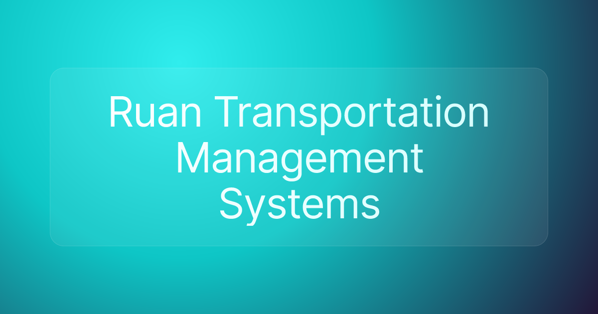 Ruan Transportation Management Systems