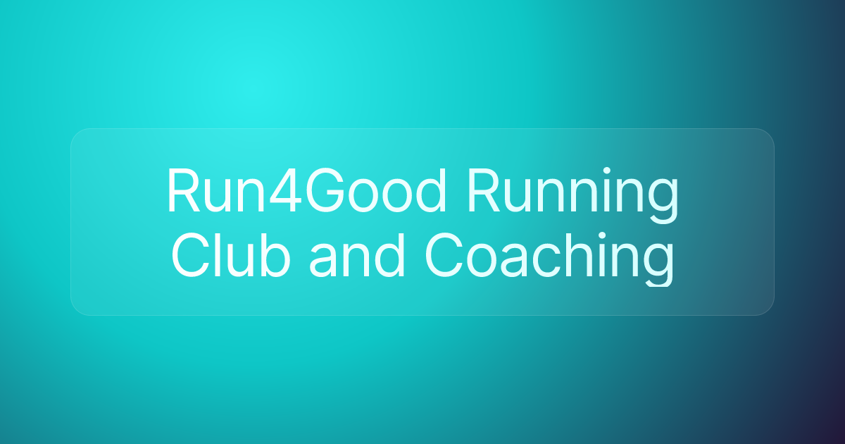 Run4Good Running Club and Coaching