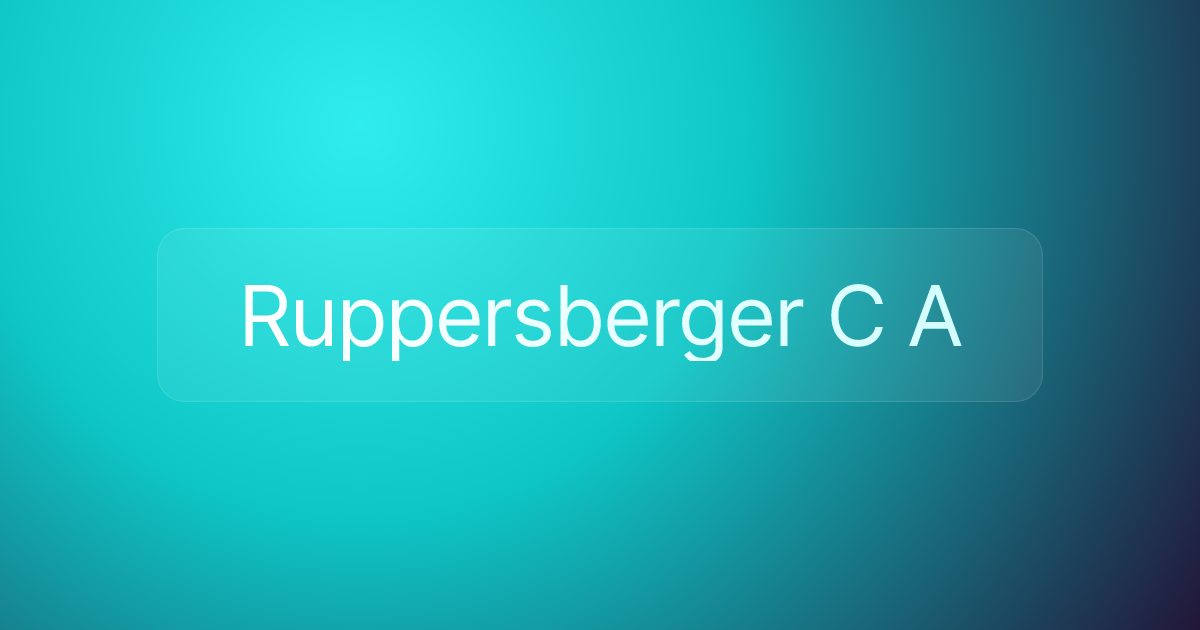Ruppersberger C A