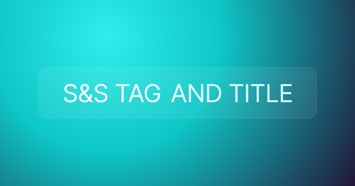 S&S TAG AND TITLE