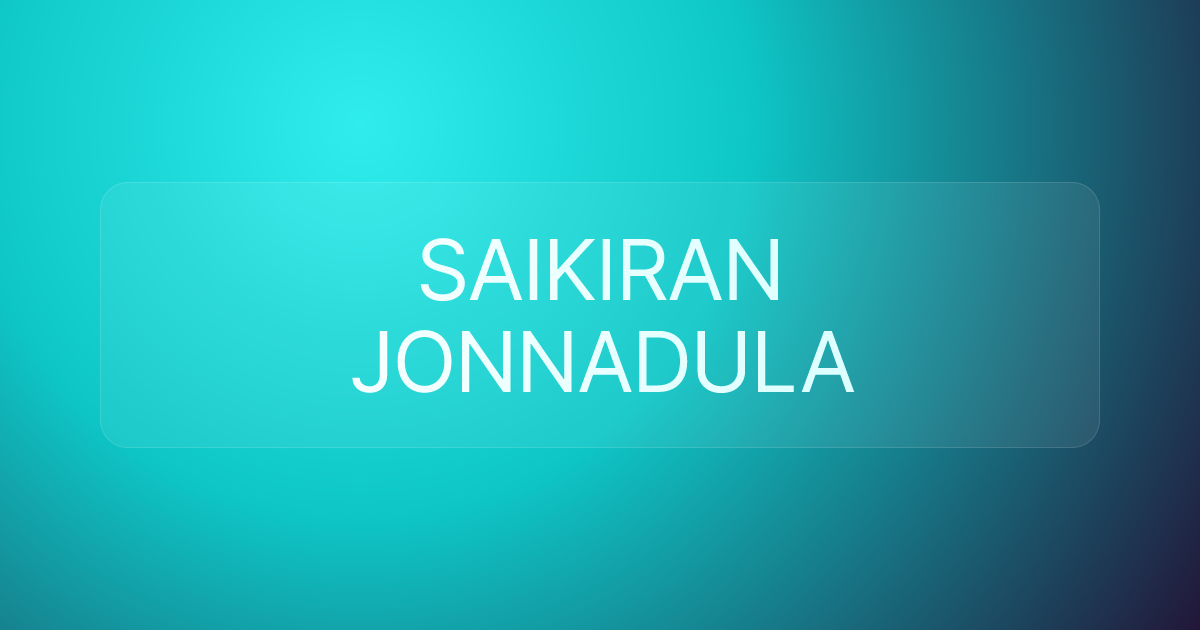 SAIKIRAN JONNADULA