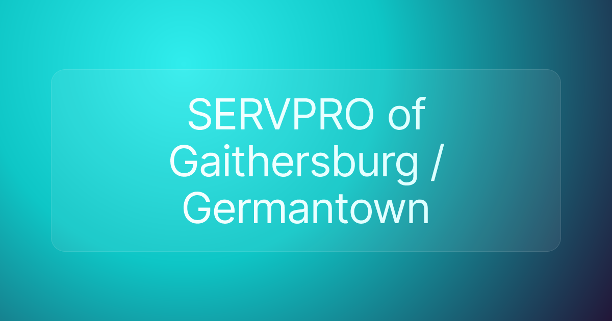 SERVPRO of Gaithersburg / Germantown