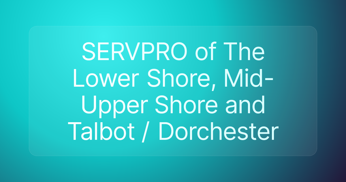 SERVPRO of The Lower Shore, Mid-Upper Shore and Talbot / Dorchester