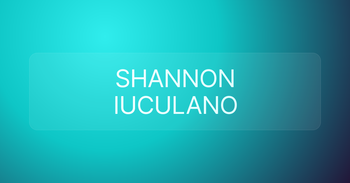 SHANNON IUCULANO
