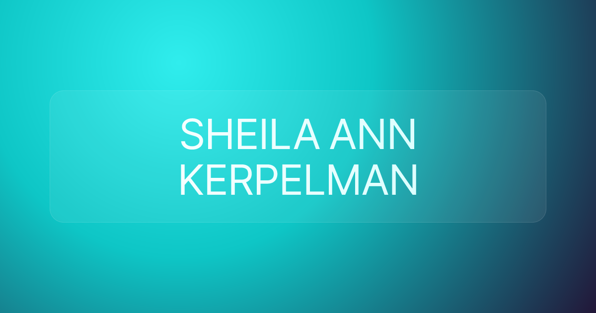 SHEILA ANN KERPELMAN