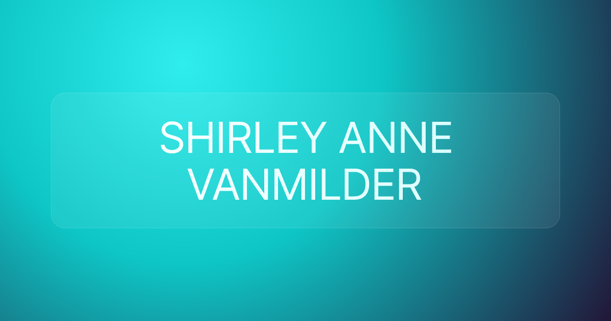 SHIRLEY ANNE VANMILDER