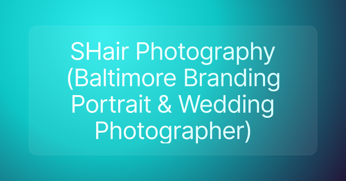 SHair Photography (Baltimore Branding Portrait & Wedding Photographer)