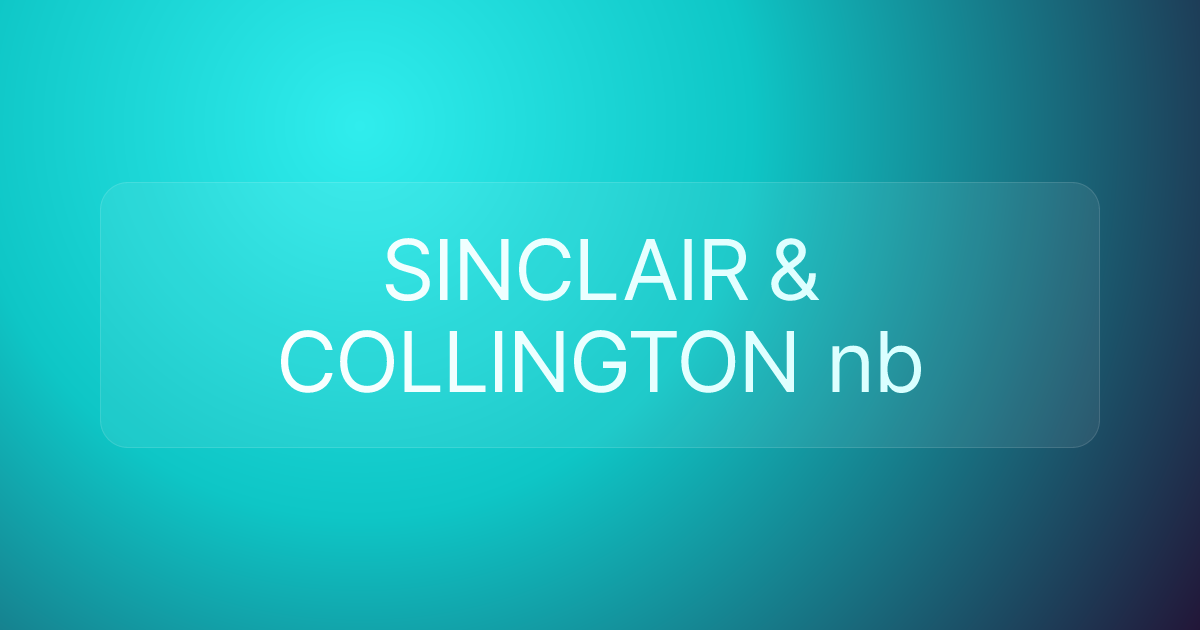 SINCLAIR & COLLINGTON nb